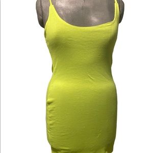 Neon body con spaghetti strap dress